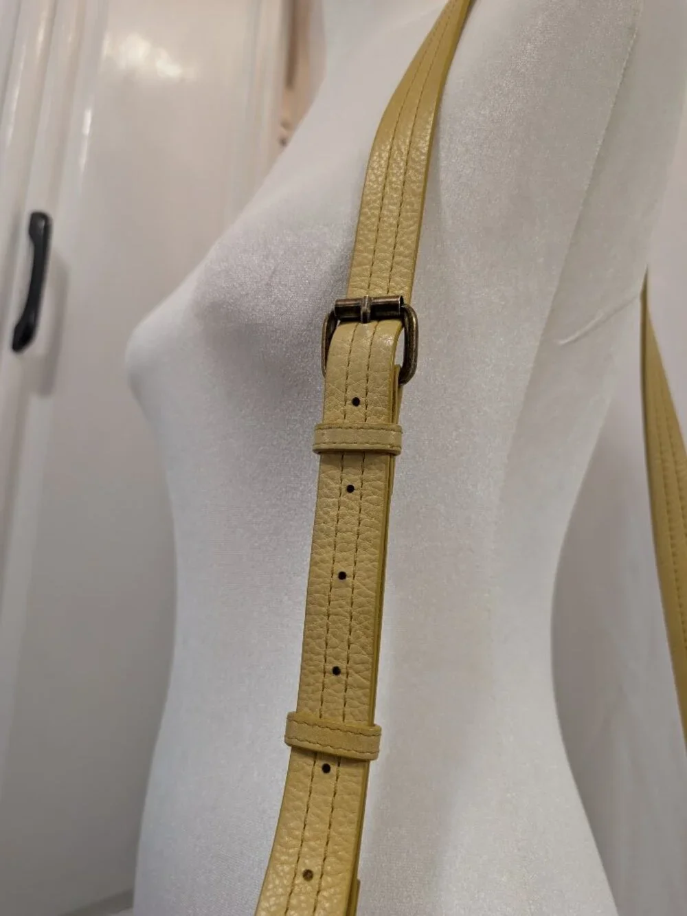 American Leather Co. Yellow Leather Crossbody Hobo Bag